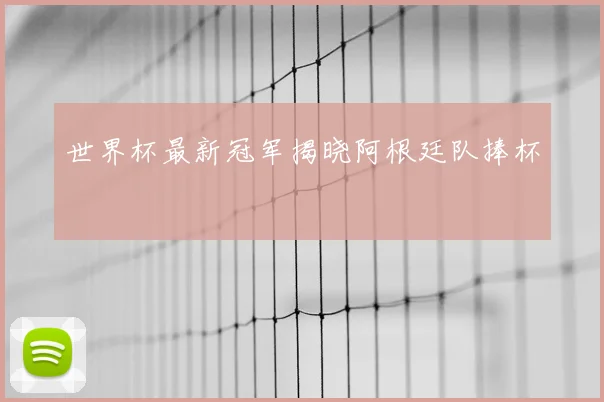 世界杯最新冠军揭晓阿根廷队捧杯